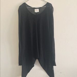 Black mesh knit sweater